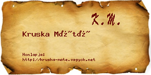 Kruska Máté névjegykártya